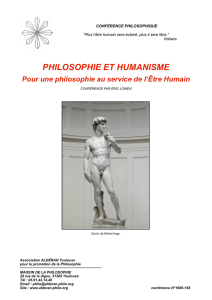 La philosophie et l`humanisme