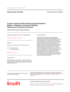 La mise en place du Plan d`action en santé mental… – Santé