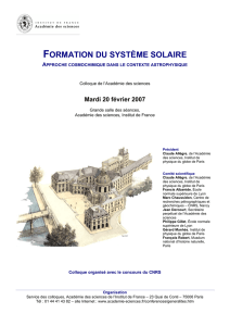 Formation du système solaire. Approche cosmochimique dans le