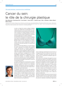 Cancer du sein: le rôle de la chirurgie plastique