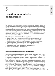 Fonction immunitaire et dénutrition - iPubli