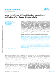 Aide numérique à l`identification bactérienne