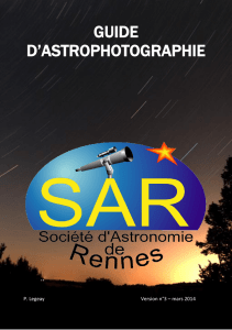 guide d`astrophotographie - Société d`Astronomie de Rennes