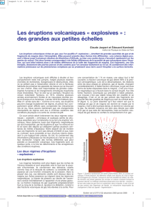 Les éruptions volcaniques « explosives » : des grandes aux petites