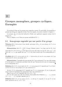2 Groupes monogènes, groupes cycliques. Exemples