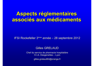 Réglementation sur les médicaments