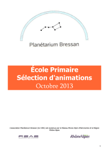 École Primaire Sélection d`animations Octobre 2013