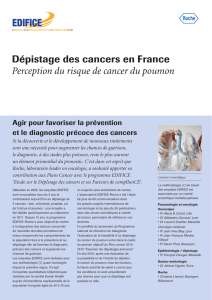 Dépistage des cancers en France Perception du risque de cancer