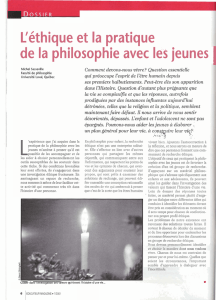 L`éthique et la pratique de la philosophie avec les jeunes 1