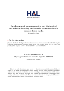 Development of impedancemetric and biochemical methods for