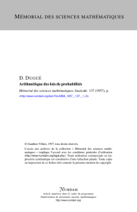 Arithmétique des lois de probabilités