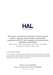 Prevalence of psychiatric disorders in French general practice
