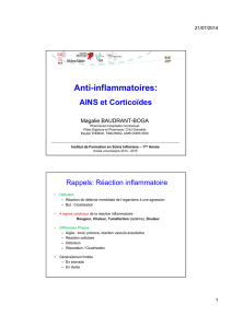 Anti-inflammatoires - Formation en Soins Infirmiers