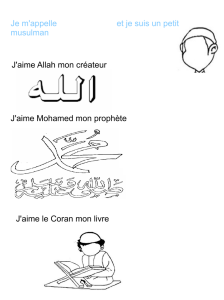 Je m`appelle et je suis un petit musulman J`aime Allah mon créateur