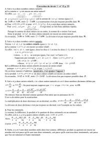 Page 1 1. Soit n et p deux nombres entiers naturels. a) La somme n