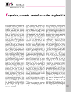 Empreinte parentale : mutations nulles du gène H19 - iPubli