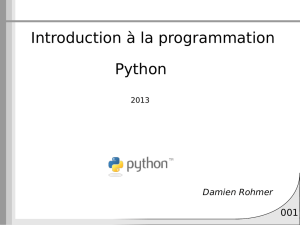 Introduction à la programmation Python