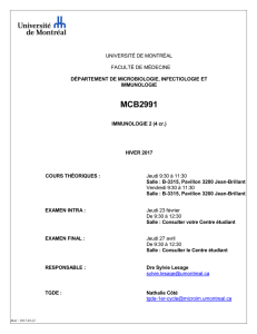 MCB2991 - Département de microbiologie, infectiologie et