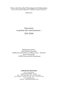Extraction et gestion des connaissances : EGC`2009