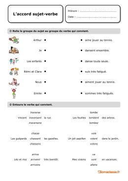 L`accord Sujet/verbe