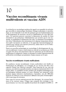 Vaccins recombinants vivants multivalents et vaccins - iPubli