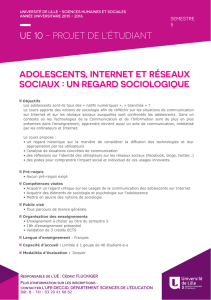 Adolescents, internet et réseAux sociAux : un regArd sociologique
