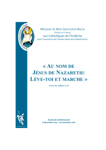 Message de Mgr Jean-Louis BALSA aux Catholiques de l`Ardèche