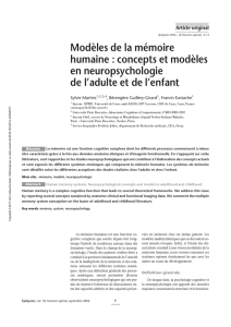 Modèles de la mémoire humaine : concepts et modèles en