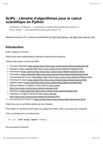 SciPy - Librairie d`algorithmes pour le calcul scientifique en Python