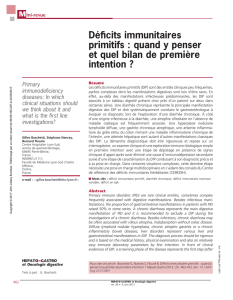 De´ffcits immunitaires primitifs : quand y penser et quel bilan de