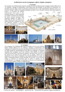 Architectures sacrées (synagogues, églises, temples, mosquées)