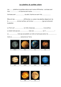 Trace écrite planètes du système solaire