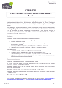 Structuration d`un entrepôt de données sous PostgreSQL/ Postgis