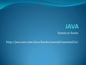 Entrée et Sortie http://java.sun.com/docs/books/tutorial/essential/io/
