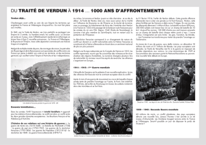 DU TRAITÉ DE VERDUN À 1914 … 1000 ANS D`AFFRONTEMENTS