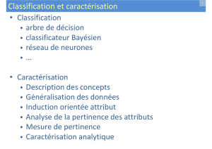 Caractérisation et Classification