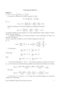 Correction du DM n°4 Partie A: 1. cosx = 0 ⇔ x = π 2 [2π] ou x = − π