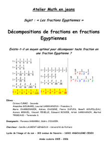 Les fractions Egyptiennes