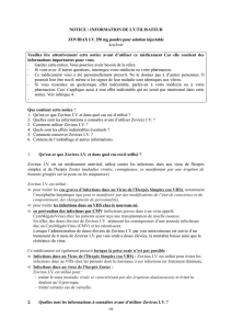 NOTICE : INFORMATION DE L`UTILISATEUR ZOVIRAX IV