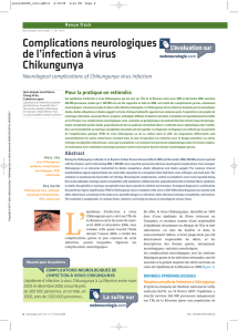 Complications neurologiques de l`infection à virus Chikungunya