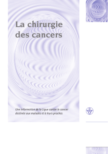 Brochure - La chirurgie des cancers