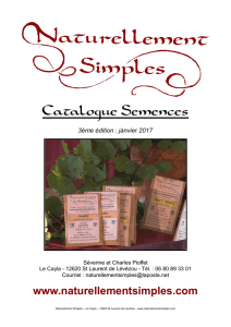 Catalogue Semences - Naturellement Simples