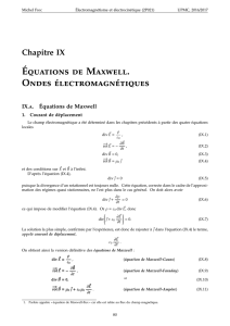 Équations de Maxwell. Ondes électromagnétiques