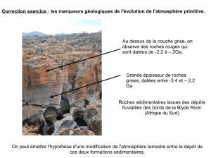 Correction exercice : les marqueurs géologiques de l`évolution de l