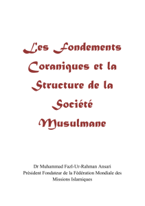 Les Fondements Coraniques et la Structure de la Société Musulmane