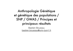 Anthropologie Génétique et génétique des populations / SNP