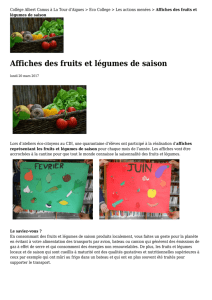 Affiches des fruits et légumes de saison