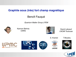 Graphite sous (très) fort champ magnétique Benoît Fauqué