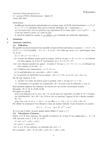 Polynômes - Licence de mathématiques Lyon 1
