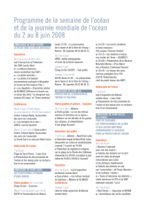 Programme de la semaine de l`océan et de la